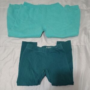 Green Casual Stretchy Bottoms